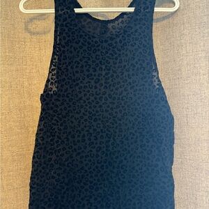 Zyia Sheer Black Leopard Tank Top